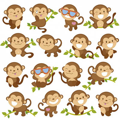 4photoshopir-monkey-vector-pack1-وکتور میمون پک1